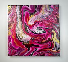 Acryl-Flüssigmalerei, quadratisch
