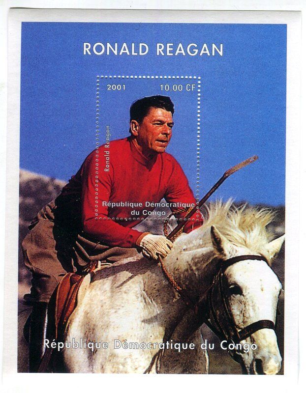 Tutti i francobolli: Block "Ronald Reagan". Kongo – Nuovo e nell'imballaggio originale da Basel venduto da Butsch5