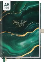 Häfft Tageskalender 2027 A5 Terminplaner Green Marble Neu