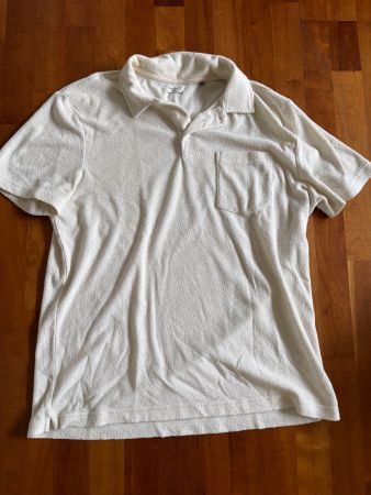 Weisses Polo-Shirt – Frotté-Stoff