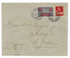 1925 Flugbrief Basel - Zürich - St.Gallen Stempelfehler 1914