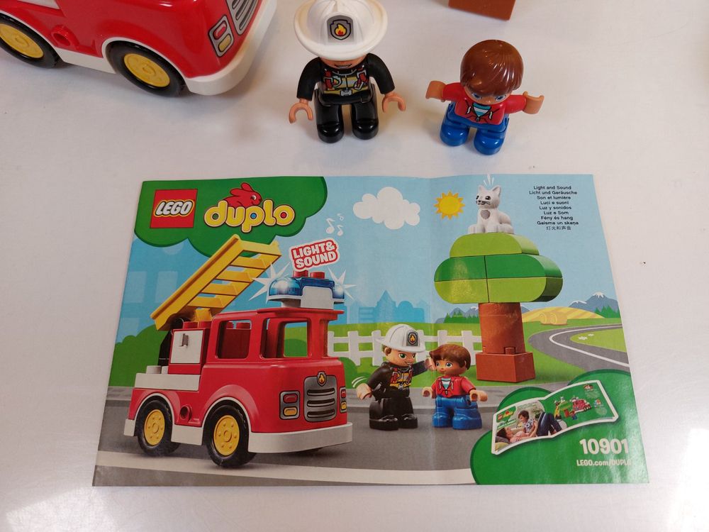 LEGO DUPLO 10901 Feuerwehrauto mit Licht & Ton Komplett + BA (Gebraucht ...