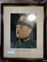 Portratt Generals Guisan signiert Berlin H. Gärtner Vergolde