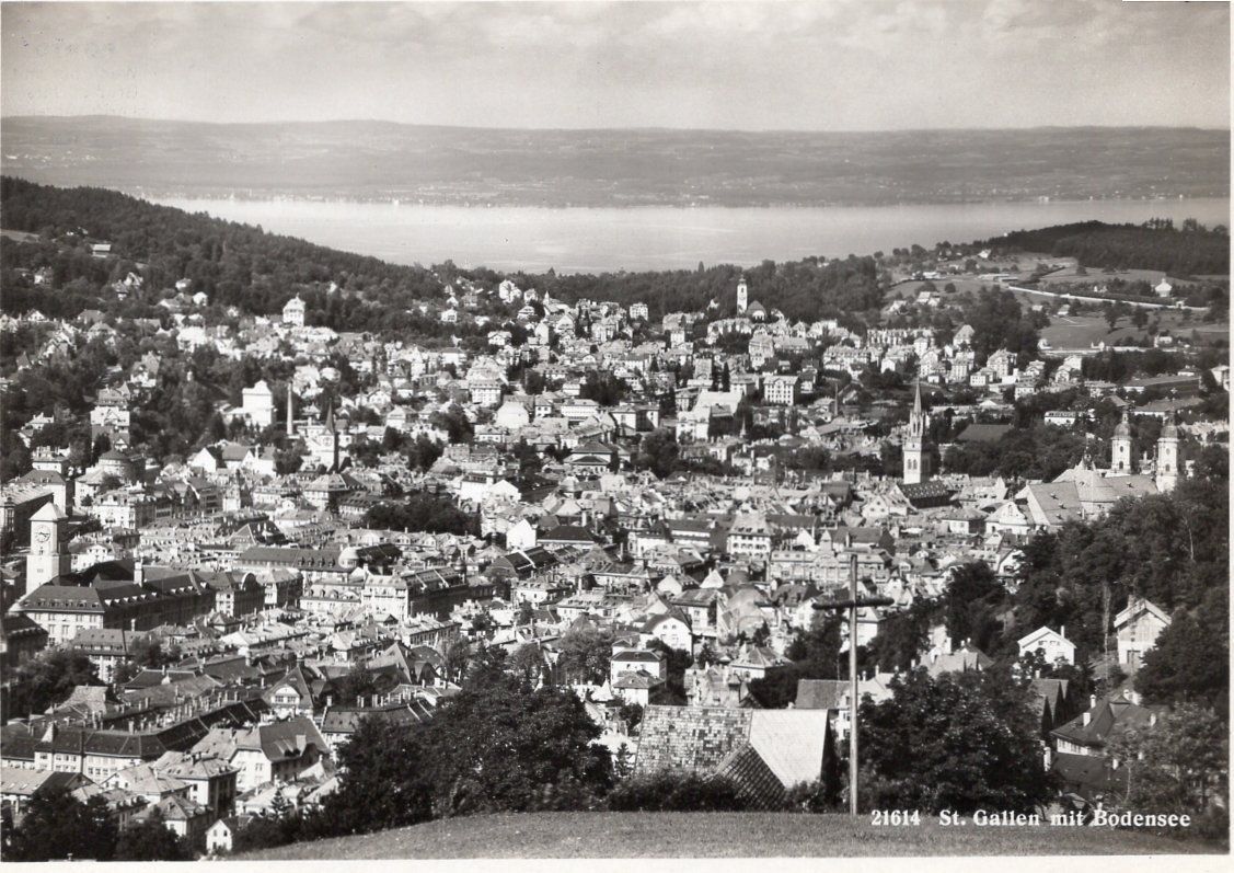 Cartoline postali: St. Gallen gegen Osten 1945. – Usato da St. Gallen venduto da Epu