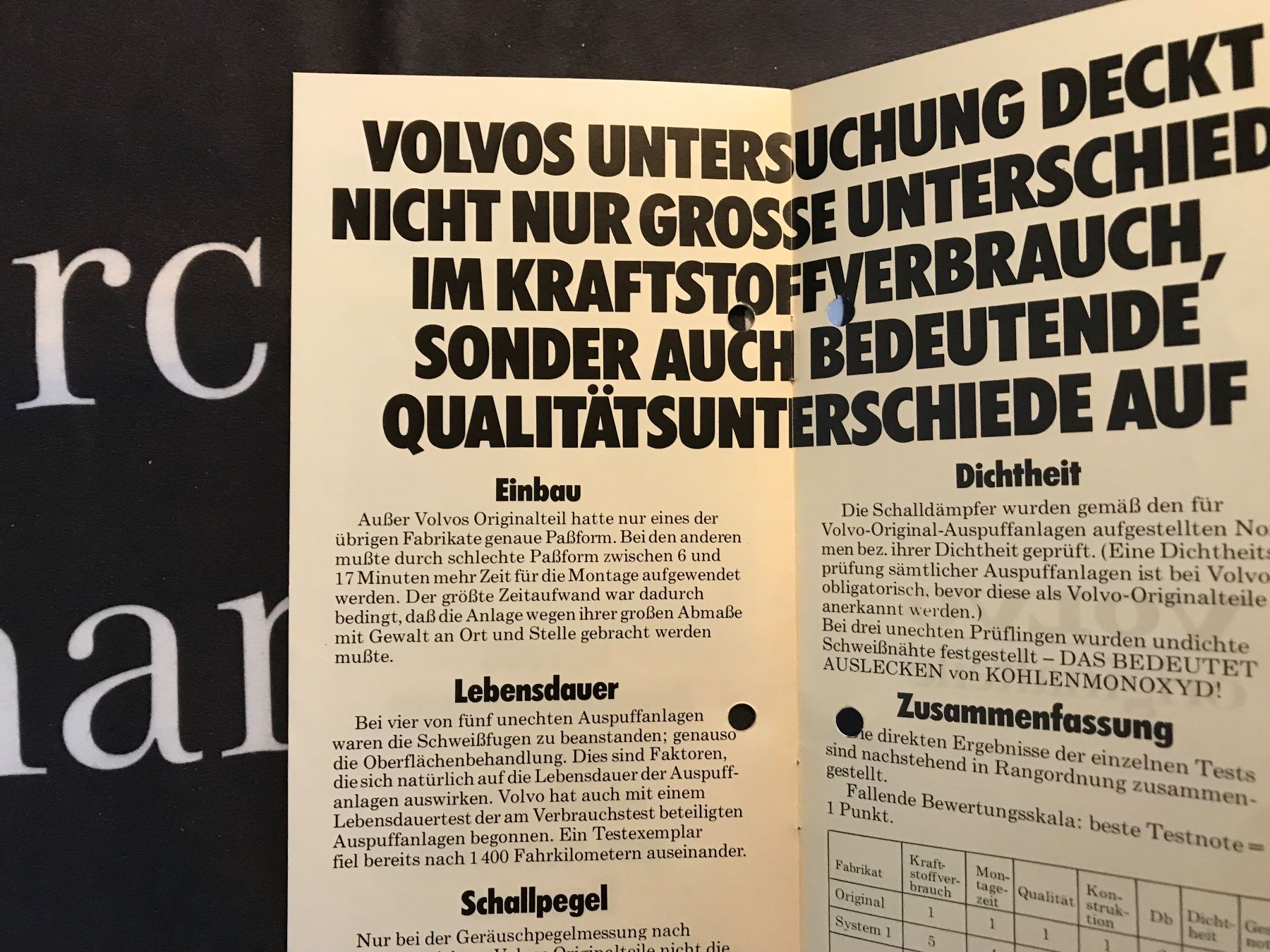 Volvo Dokumente: Volvo Prospekt – Gebraucht aus Balterswil von Jeko1967 2