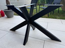 Tischgestell Kreuzform schwarz Metall