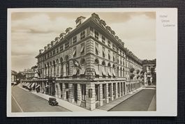 AK Hotel Union LUZERN Oldtimer um 1930