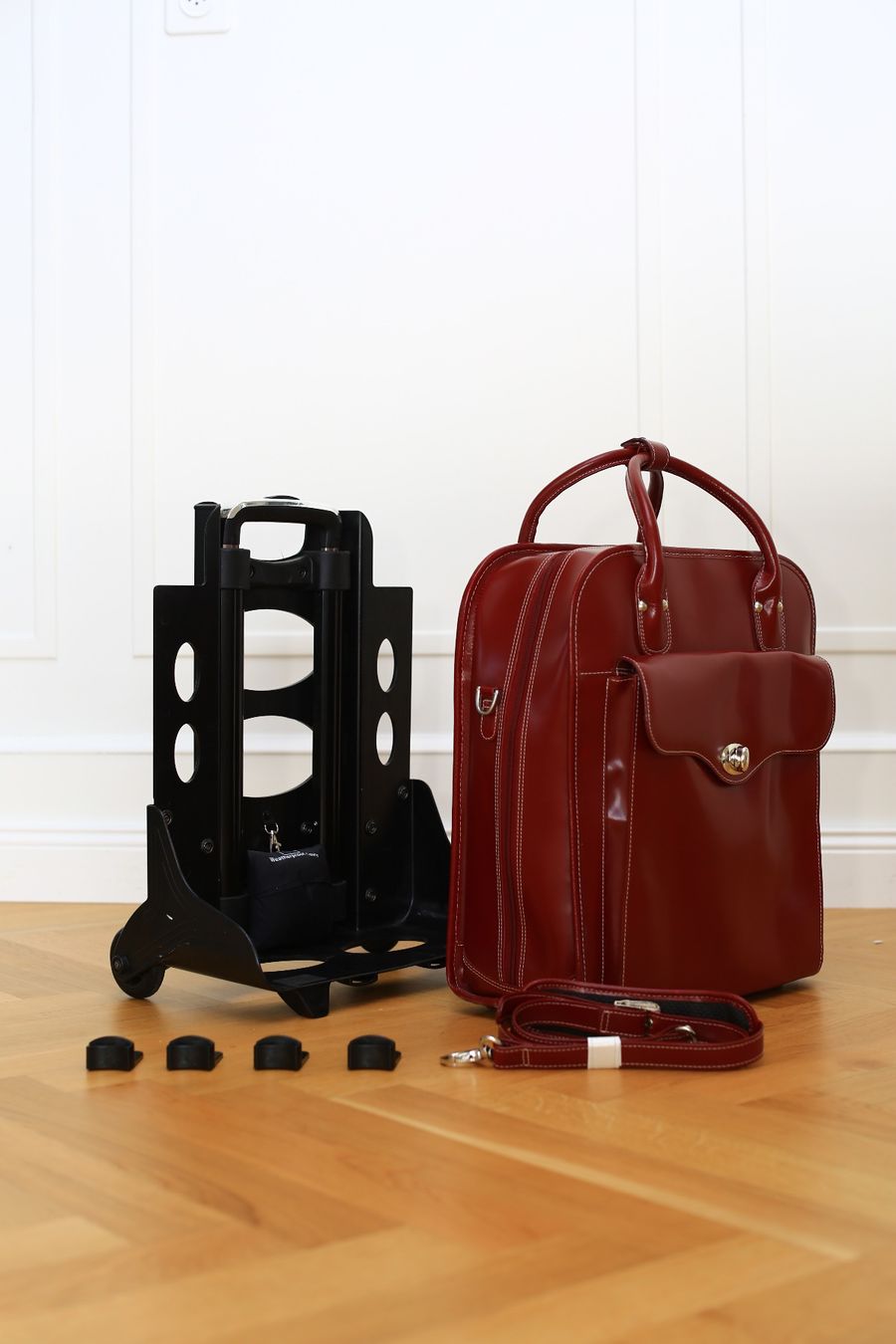 Valises de voyage: Rote Leder Laptop Aktentasche mit Rollen – Neuf (Voir description) à Wettswil par mk34 3