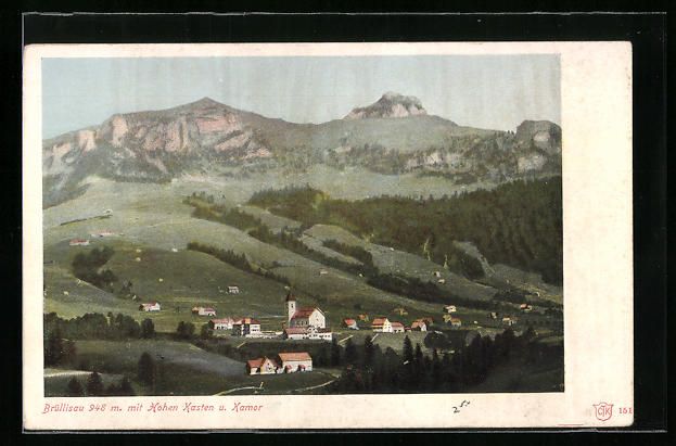 Cartes postales: Brüllisau, Totalansicht mit Hohen Kaste – D'occasion à Berlin par bartko-reher