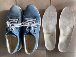 Christian Diez Schnürschuhe hellblau Leder Gr. 7/41