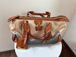 BURBERRY PRORSUM Handtasche satin/Leder beige/cognac