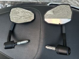 Motorrad Spiegel Lenkerendspiegel mit LED Blinker paar