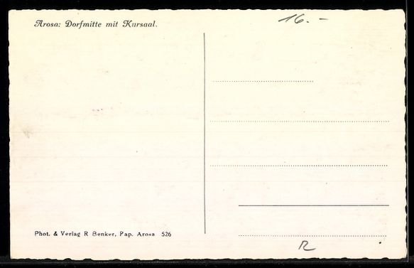 Cartoline postali: AK Arosa, Dorfmitte mit Kursaal – Usato da Berlin venduto da bartko-reher 1
