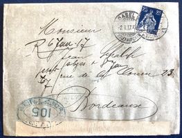 1917 / Zensurbrief - Basel nach  Bordeaux