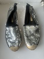 Sequined silver espadrilles ZARA size 39