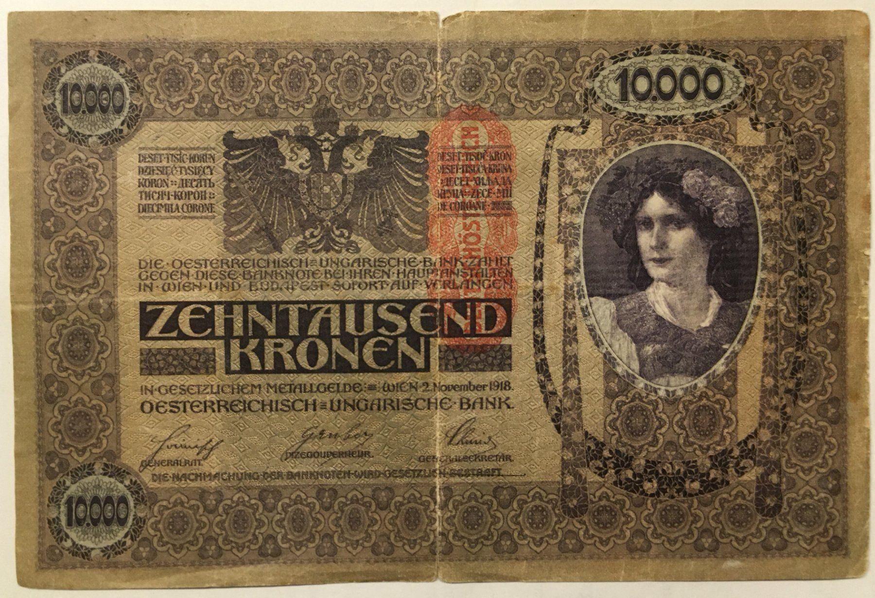 Banconote: Zehntausend Kronen 1918 – Usato da Zürich venduto da baracuda8048