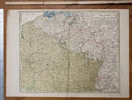 Antike Grenzkarte Deutschland Frankreich handkoloriert