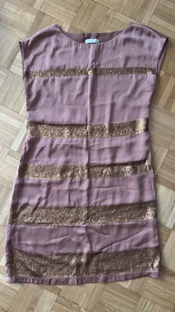 Festliches Kleid von Promod, Grösse 32/34,Rosé mit Paillette