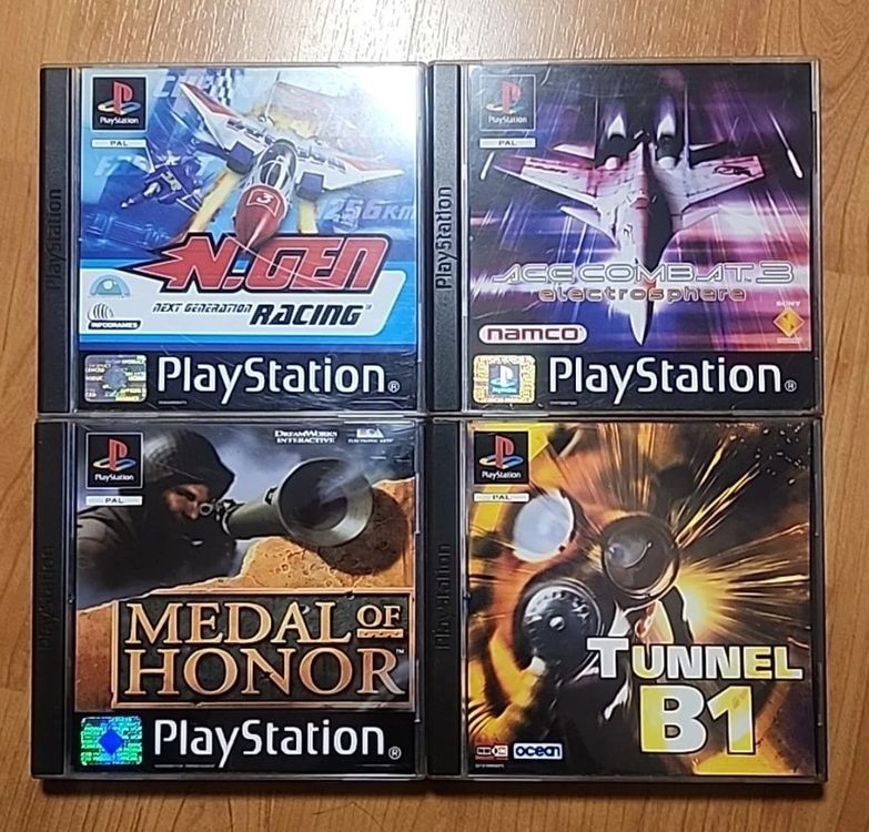 PS1 N-Gen Racing + Ace Combat 3 + Tunnel B1 + Medal of Hono (Gebraucht ...