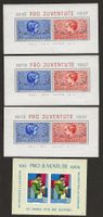 4 x Block Pro Juventute 1937 + 1962 postfrisch ohne Falz **