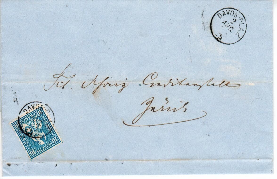 Alle Briefmarken: Brief, Davos Platz 1863 – Gebraucht aus Wolhusen von Curver9 1