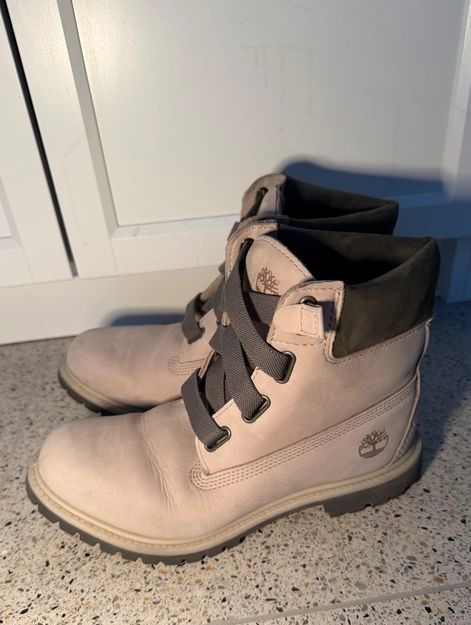 Timberland Herrenschuhe: Timberland Boots Gr.40 Hellgrau, Leder – Gebraucht aus Horn von Resvi 2