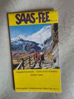 Vintage Vogelschaukarte Land Karte Saas Fee 1974