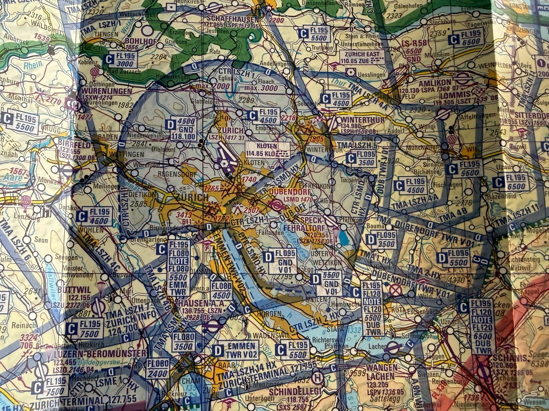 Cartine & Atlanti: Flugkarte Mil Airspace Chart - Schweizer Luftwaffe – Usato da Brütten venduto da Hst1 3