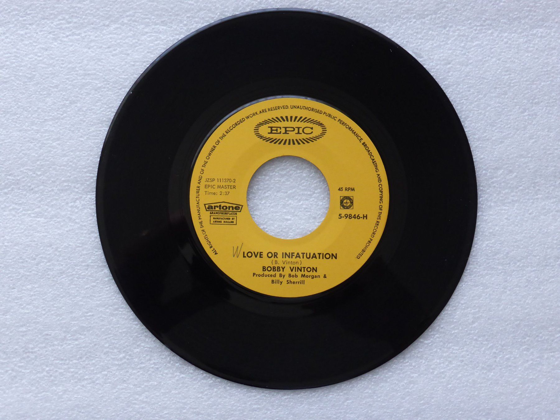 Schallplatten: Vinyl Single   BOBBY VINTON – Gebraucht aus Küssnacht am Rigi von Mondkinder 2