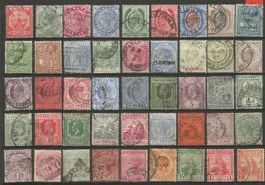 45 Timbres Anciens de divers Colonies Anglaises