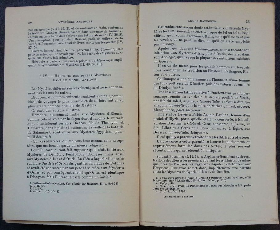 LES MYSTÈRES D’ÉLEUSIS, en français, 1938 Kaufen auf Ricardo