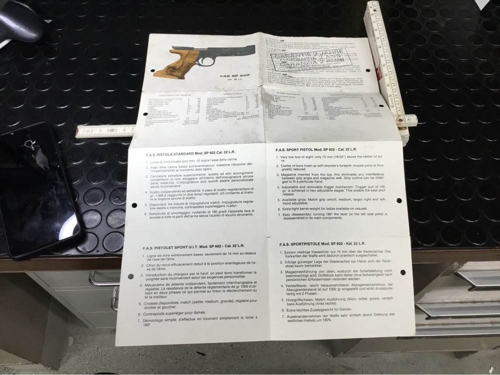 WAFFEN ANLEITUNG FAS SP 602 CAL.22 LR (Gebraucht) in Cama für CHF 18 ...