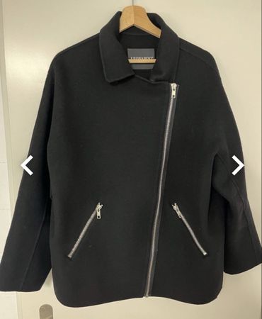 New Leonardo Kurzmantel aus Wolle M schwarz