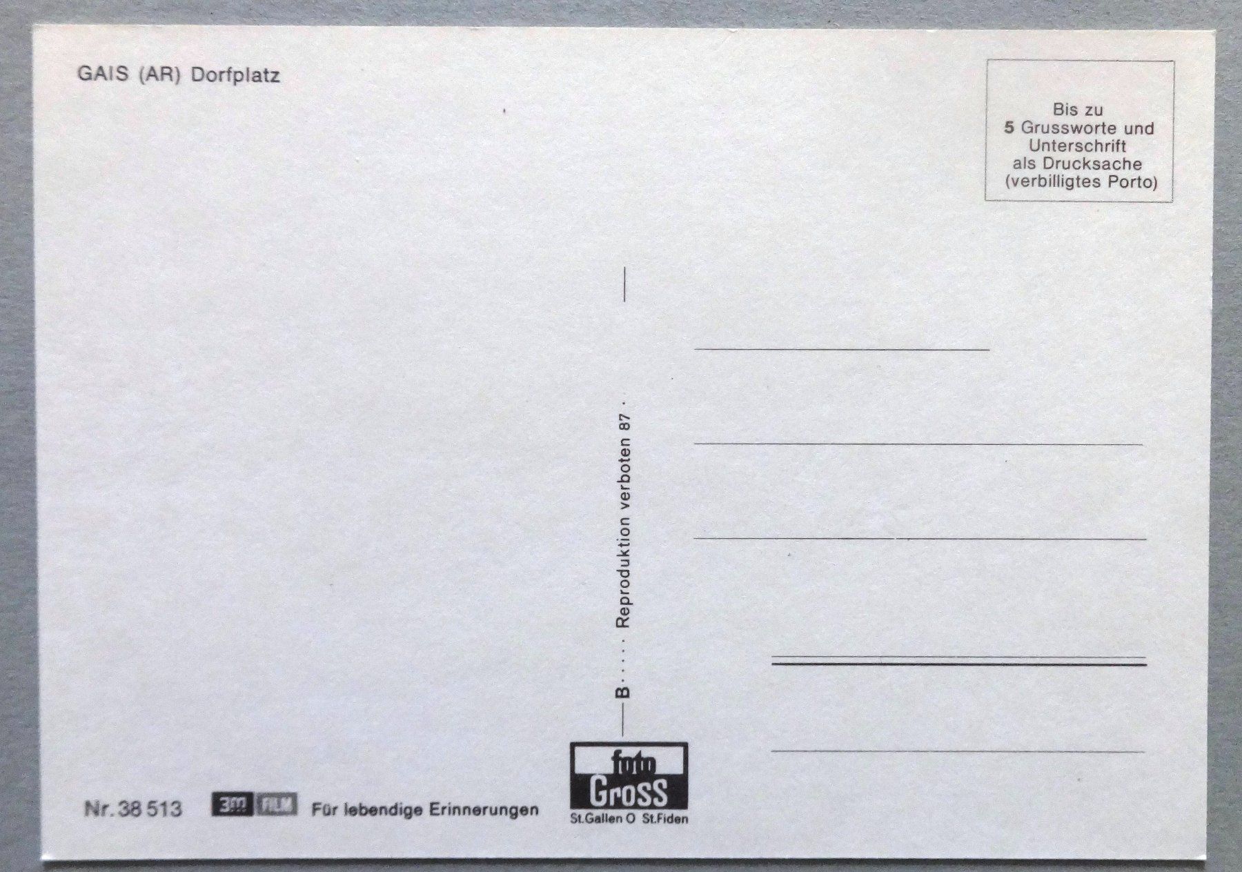 Cartoline postali: Gais (AR), Dorfplatz – Usato da Fétigny venduto da Billy2miny 1