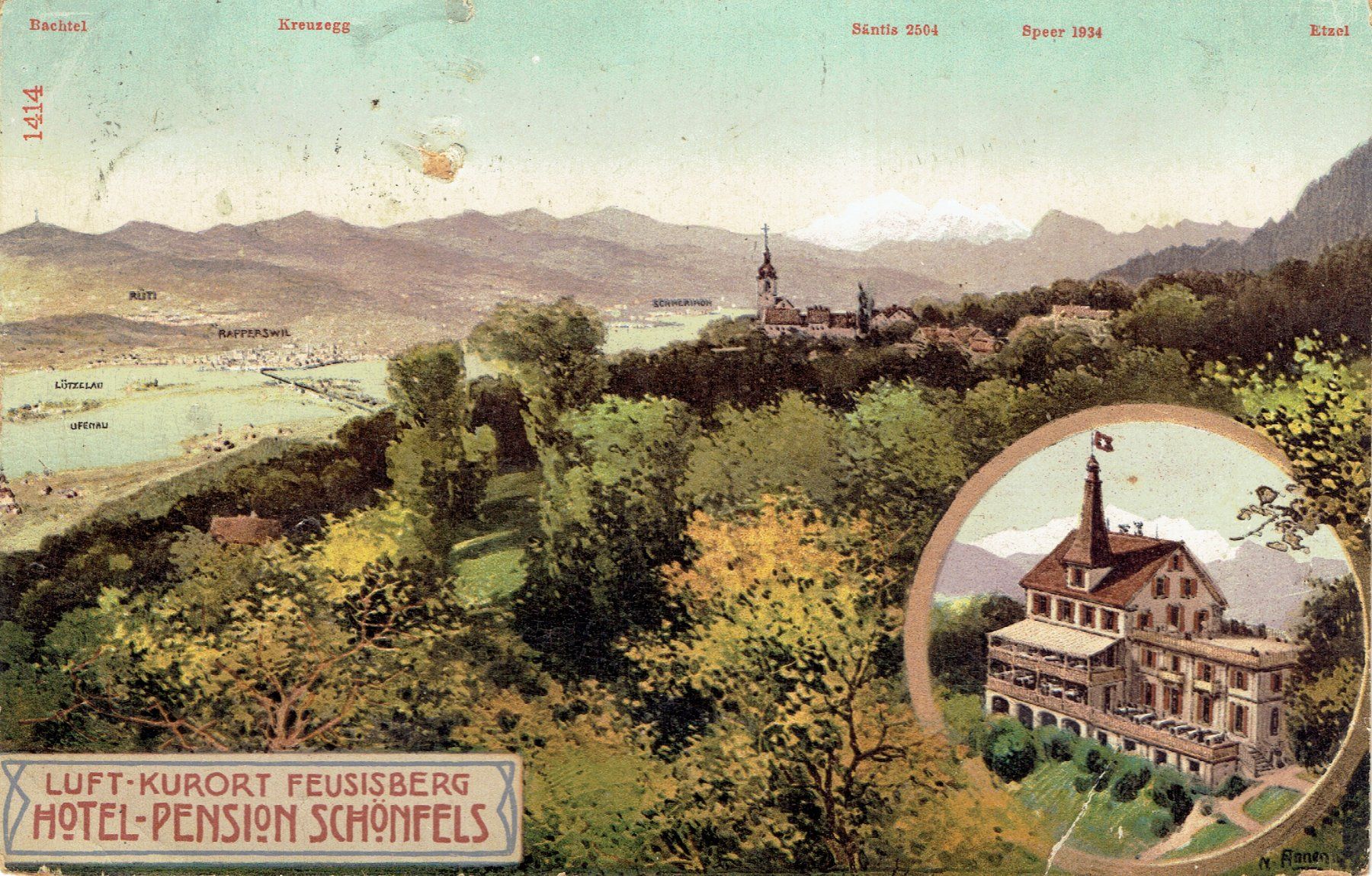 Cartoline postali: Feusisberg SZ, um 1915 – Usato da Otelfingen venduto da Schmitte9