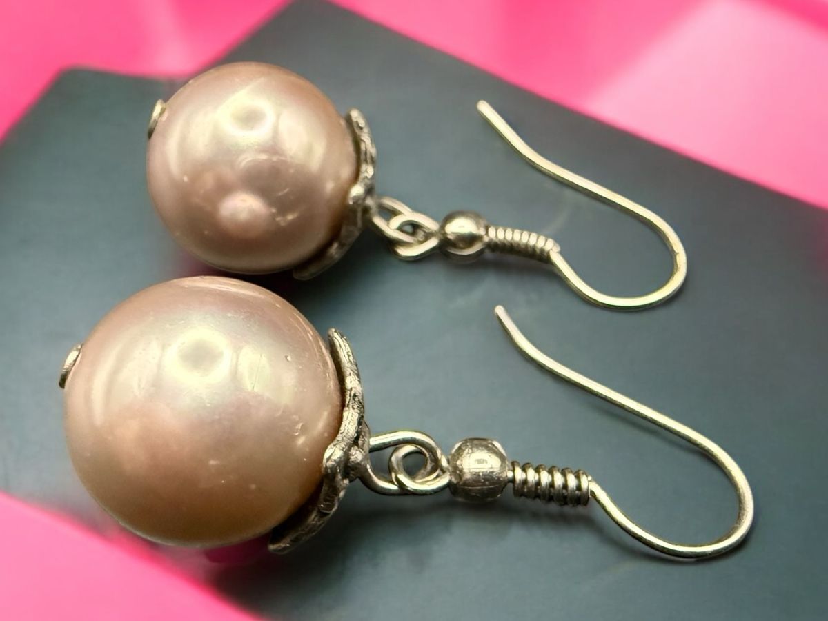Ohrringe & -stecker: Vintage Rosa Perle Ohrringe – Gebraucht aus Lamone von LaCantinaMagica 3