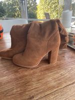 Braune Stiefel Wildleder Imitat, Gr. 37, Top!