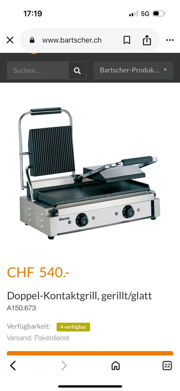 Bartscher Küchengeräte: Bartscher Kontaktgrill – Gebraucht aus Chur von vio_6qlk 1