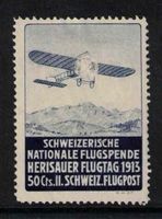 1913 Flugpost Herisau Vorläufer V, mit Gummi und Falz *