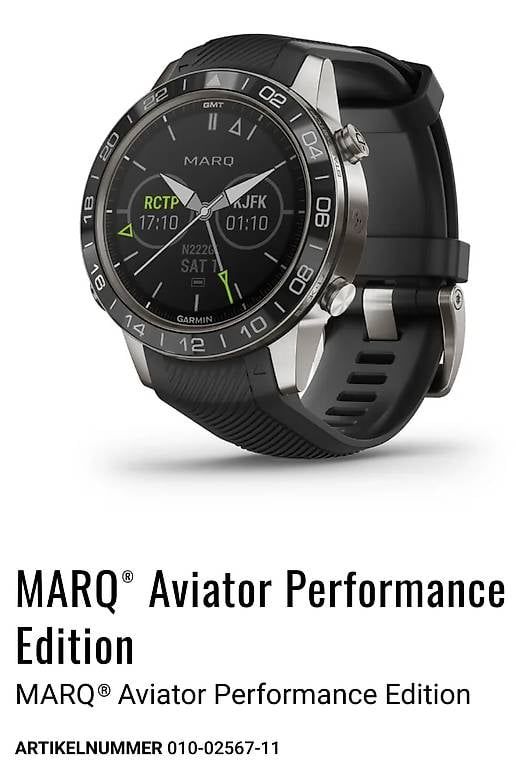 Smartwatch: GARMIN MARQ AVIATOR Performance Edition – Usato da Birr venduto da miminus2