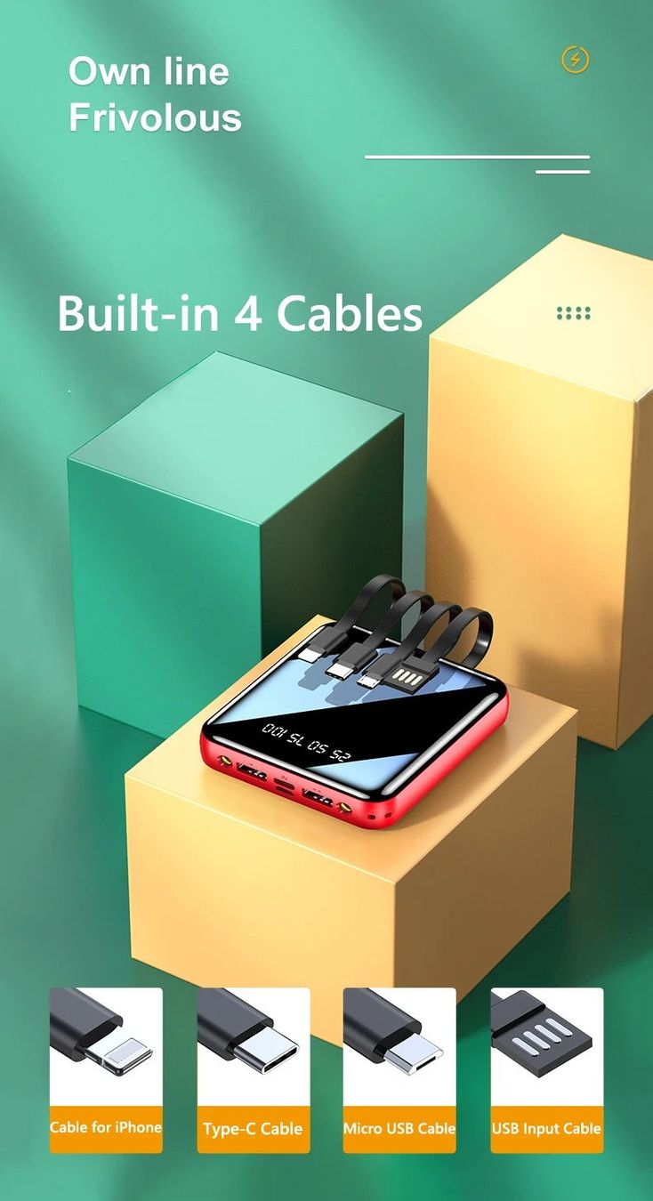 Akkus: Mini Batterie Externe 20'000 mAh, Câbles Intégrés – Neu und originalverpackt aus Delémont von abonprix 1