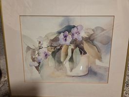1 Aquarellbild "Orchideen"