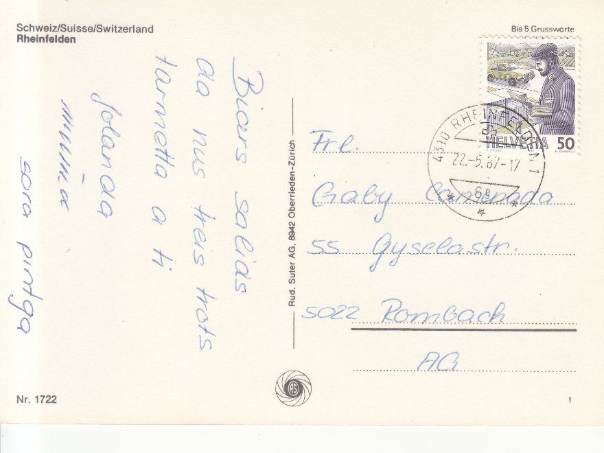 Cartoline postali: Rheinfelden 1987 – Usato da Bürglen TG venduto da StampGraf 1