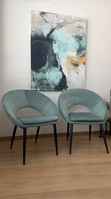 Poltrone: 2 Sessel in Mintgrün in Samtoptik – Usato da Olten venduto da kos_2jn7