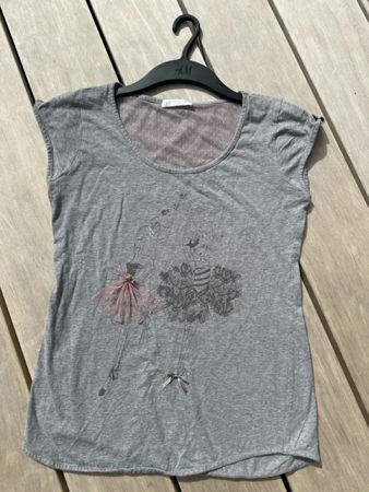 Damen T-Shirt Promod grau 36 Ballerinas
