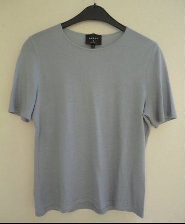 AKRIS Oscar Rom Pullover Gray/Lilac Kaschmir/Seide Gr. 38