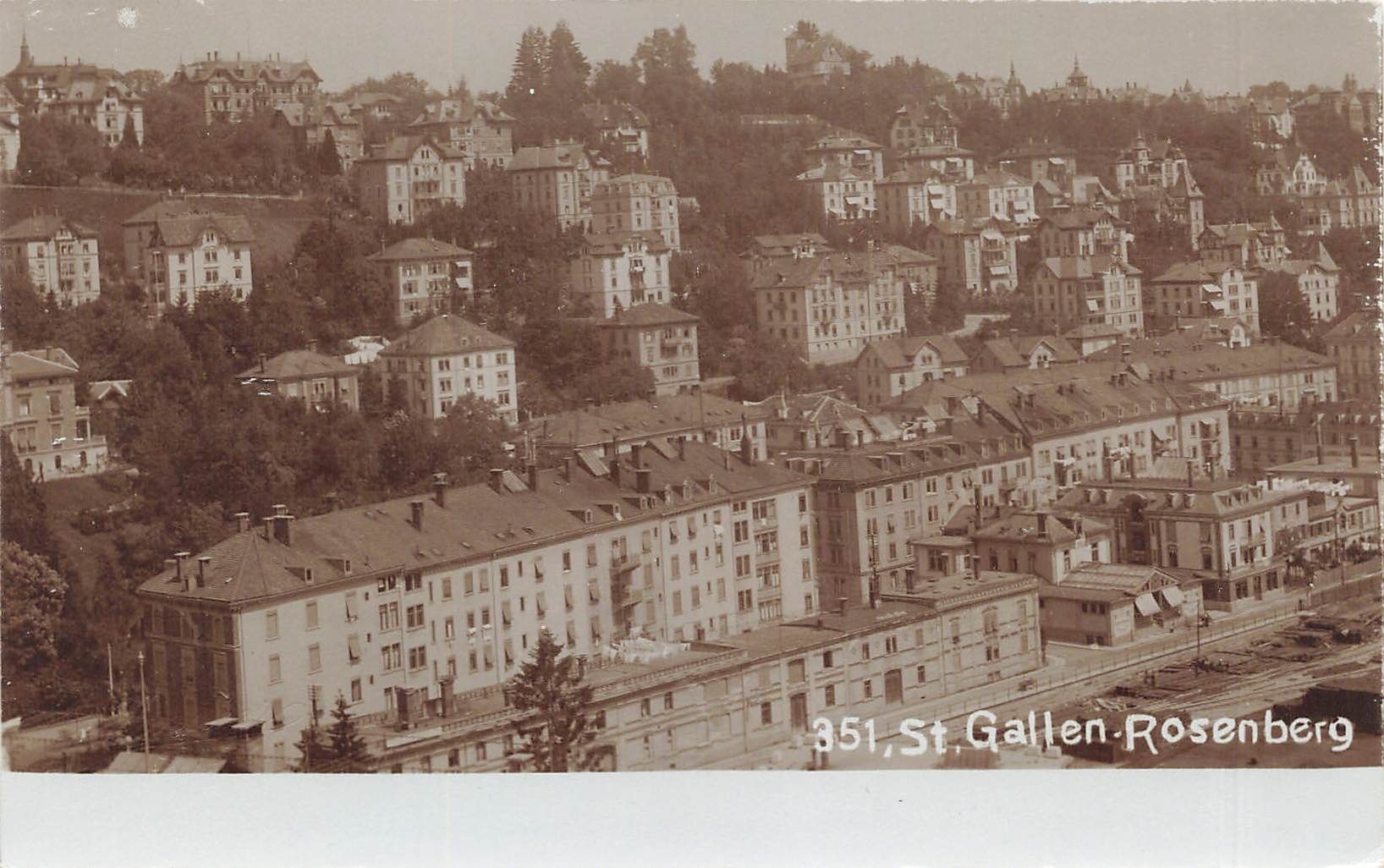 Ansichtskarten: St. Gallen (SG) Ansicht vom Rosenberg – Gebraucht aus Biasca von Blenio71