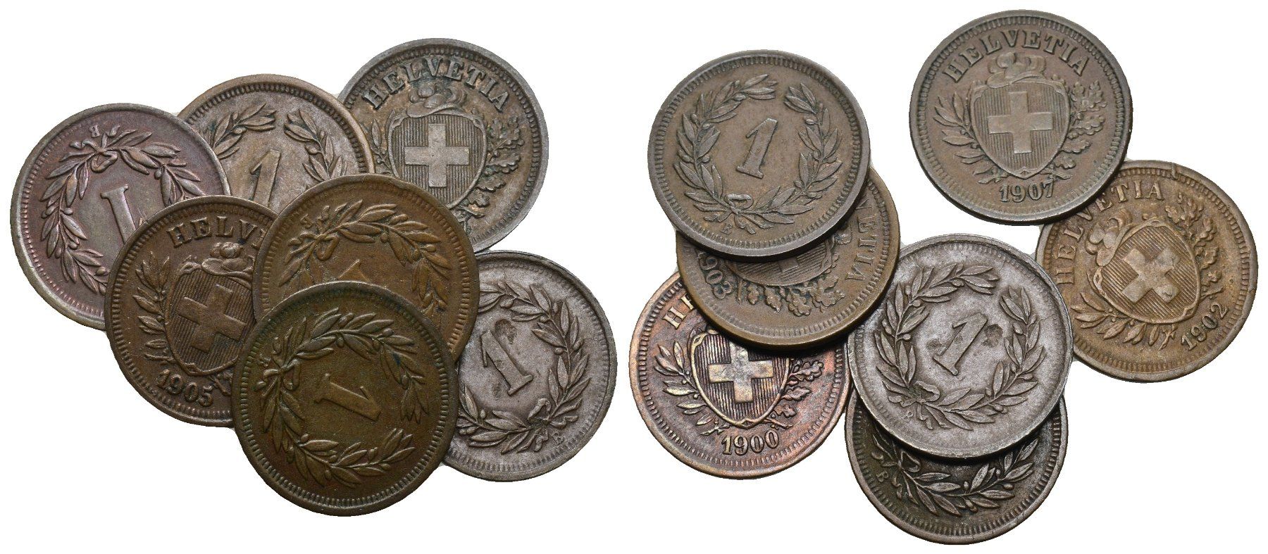 Tutti le monete: Schweiz 1 Rappen Lot – Usato da Bern venduto da numismatictops