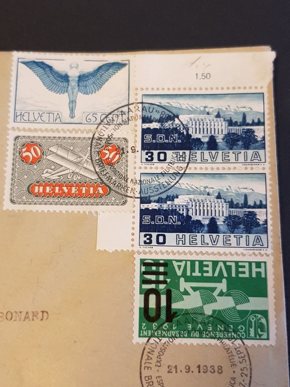 Tutti i francobolli: 212.3.01 Ret. Hornussen (150.-) – Usato da Buttikon SZ venduto da Mstrubeli 2