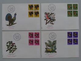 1968, Pro Juventute: J224-J227, FDC's (4x) TIERE illustriert